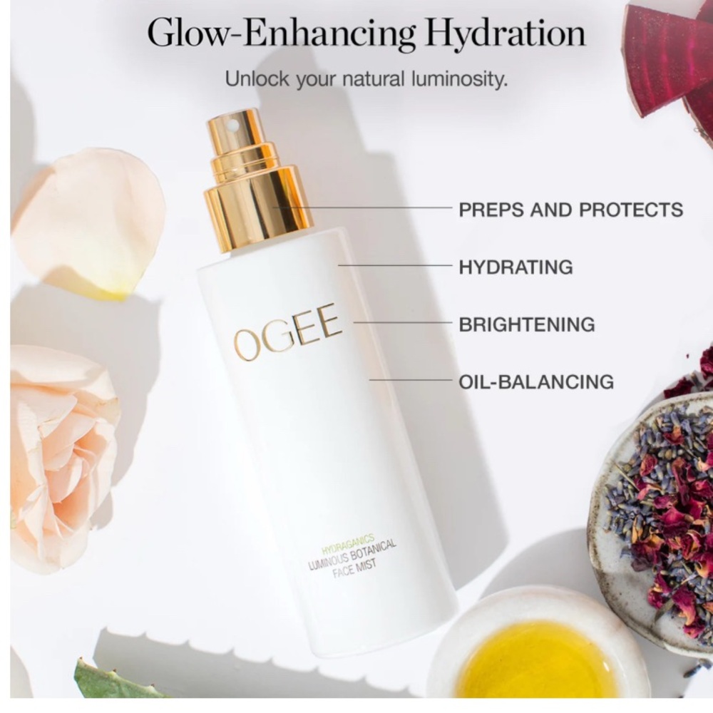 BNIB OGEE Hydraorganics Luminous Botanical Face Mist-FULL SZ 90mL / 3 FL OZ